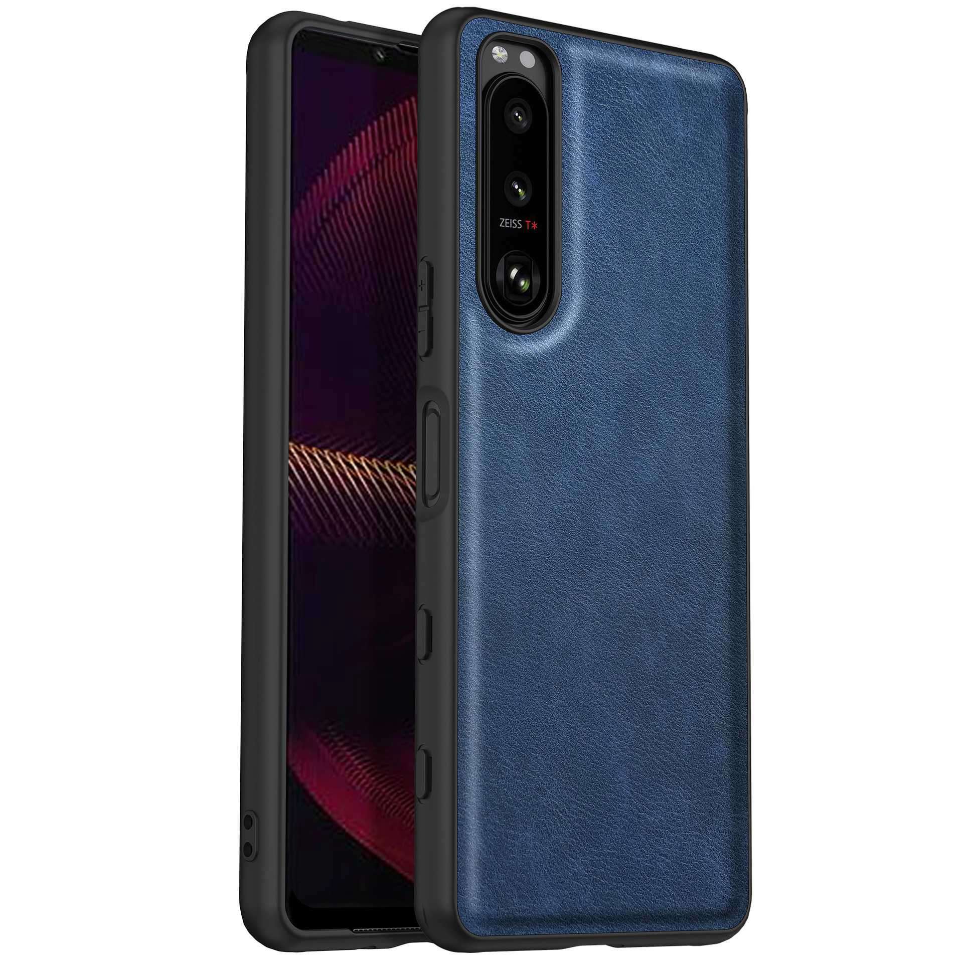 For Sony Xperia 5 III 5G Anti-scratch Phone Case, Anti-fingerprint Retro PU Leather Coated TPU+PC Phone Cover