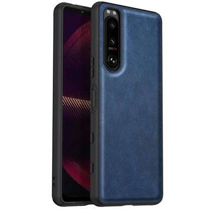 For Sony Xperia 5 III 5G Anti-scratch Phone Case, Anti-fingerprint Retro PU Leather Coated TPU+PC Phone Cover