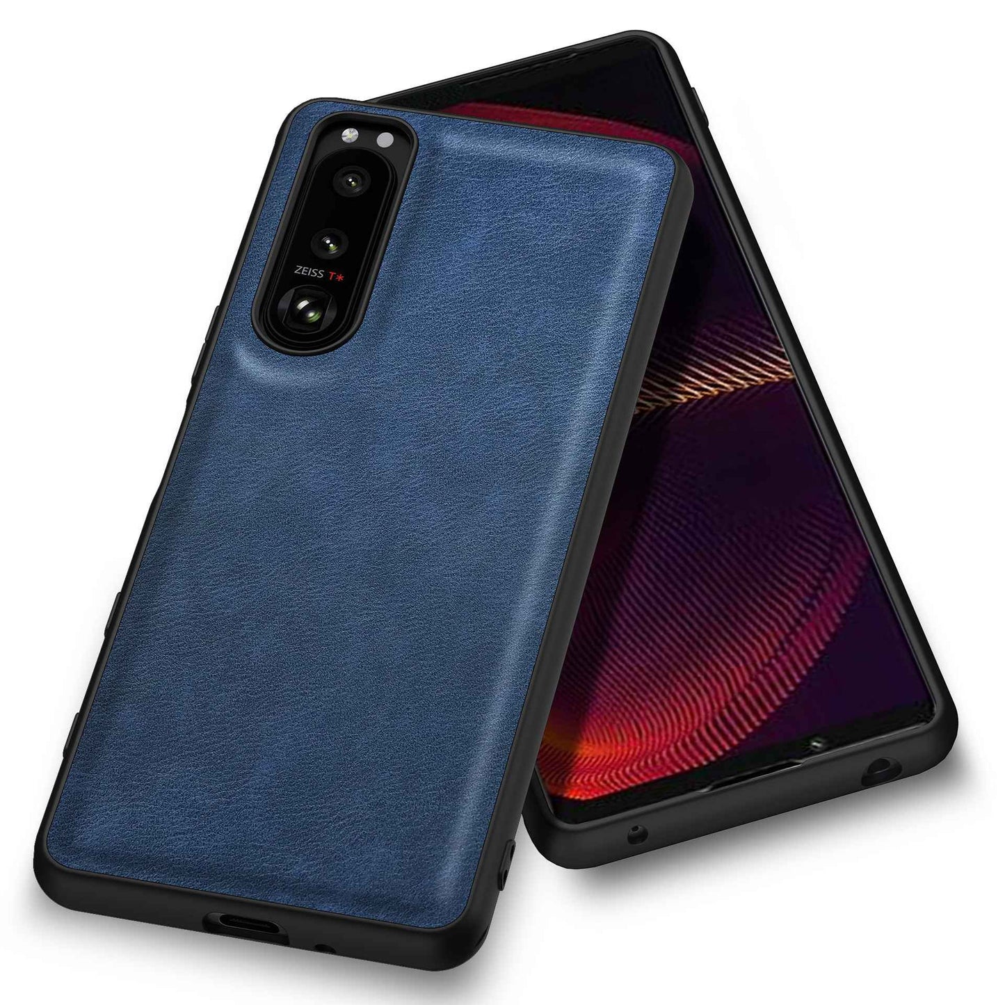For Sony Xperia 5 III 5G Anti-scratch Phone Case, Anti-fingerprint Retro PU Leather Coated TPU+PC Phone Cover