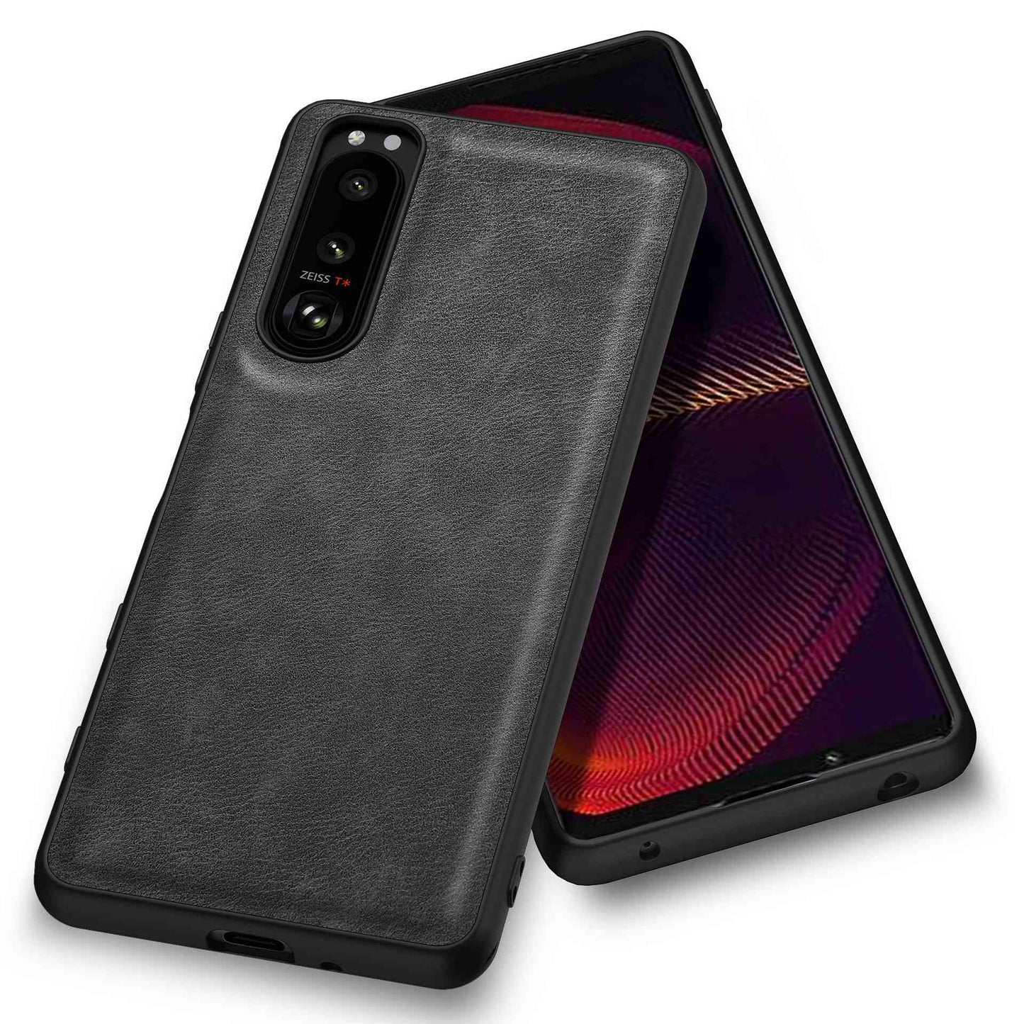 For Sony Xperia 5 III 5G Anti-scratch Phone Case, Anti-fingerprint Retro PU Leather Coated TPU+PC Phone Cover