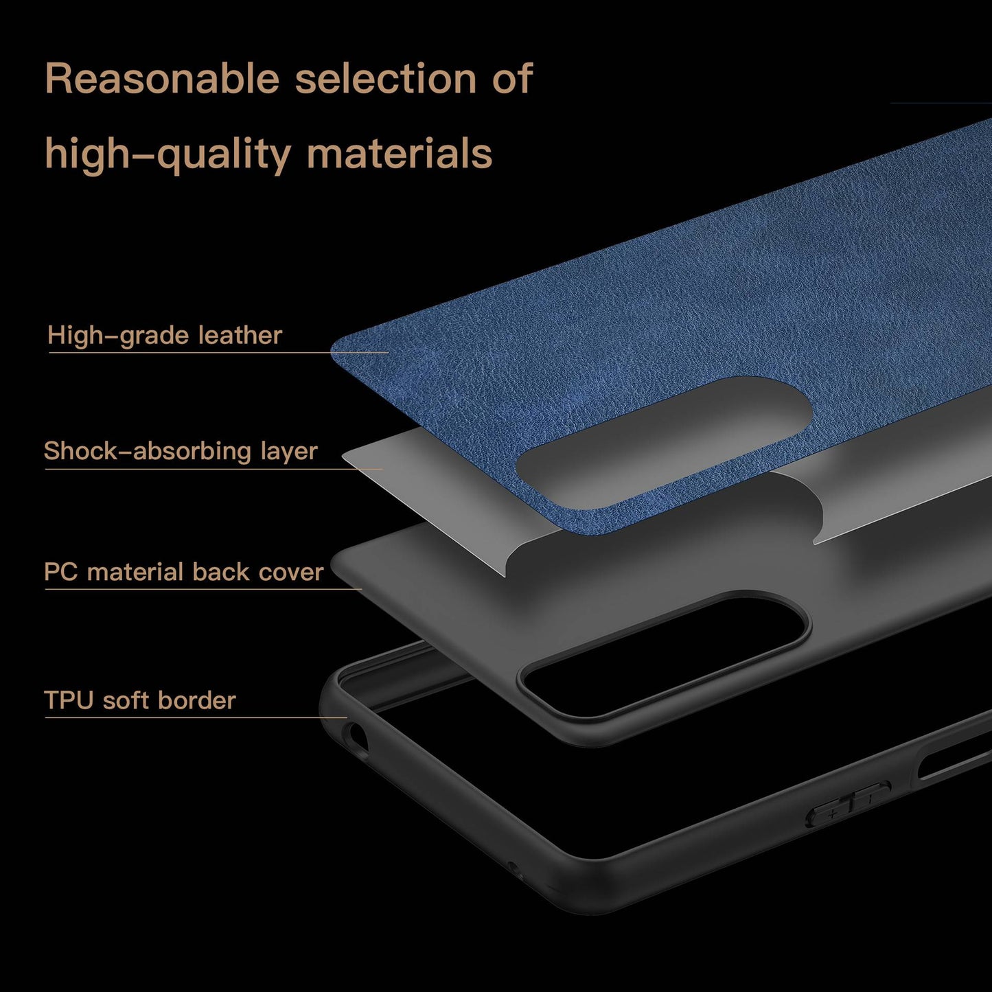For Sony Xperia 5 III 5G Anti-scratch Phone Case, Anti-fingerprint Retro PU Leather Coated TPU+PC Phone Cover