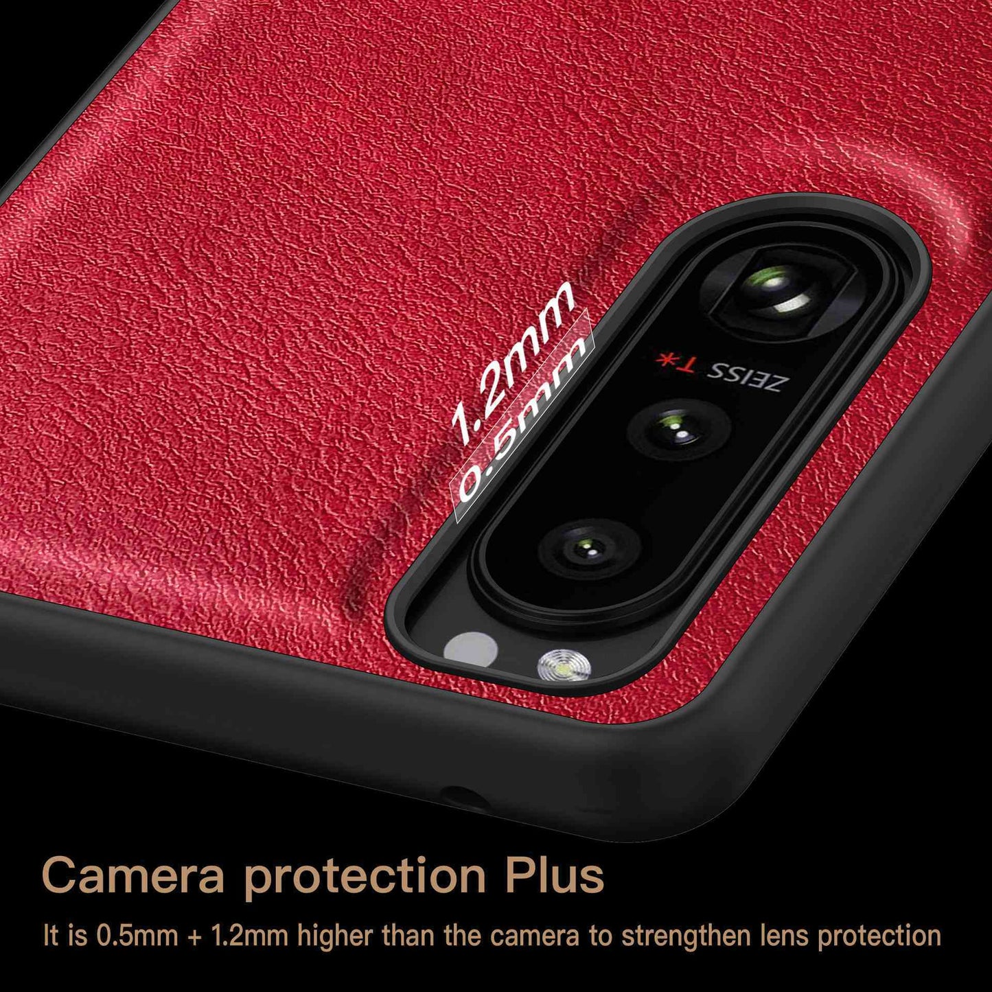For Sony Xperia 5 III 5G Anti-scratch Phone Case, Anti-fingerprint Retro PU Leather Coated TPU+PC Phone Cover