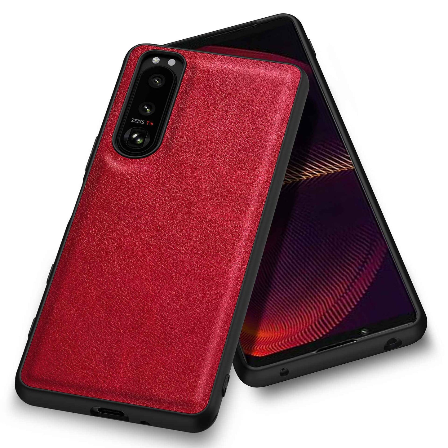 For Sony Xperia 5 III 5G Anti-scratch Phone Case, Anti-fingerprint Retro PU Leather Coated TPU+PC Phone Cover