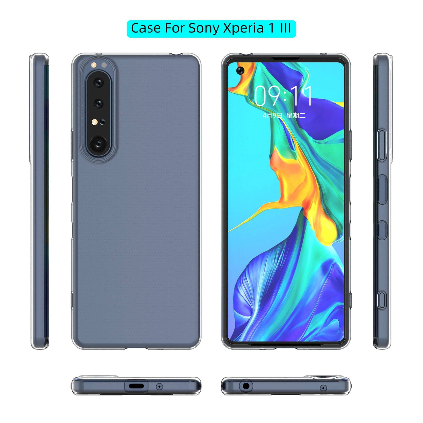 For Sony Xperia 1 III 5G HD Crystal Clear Phone Back Shell Shockproof Flexible TPU Slim Phone Case