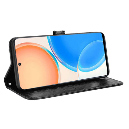 For Honor X8 4G Full Coverage PU Leather Phone Cover Dot Pattern Imprinted Wallet Stand Magnetic Phone Case with Strap