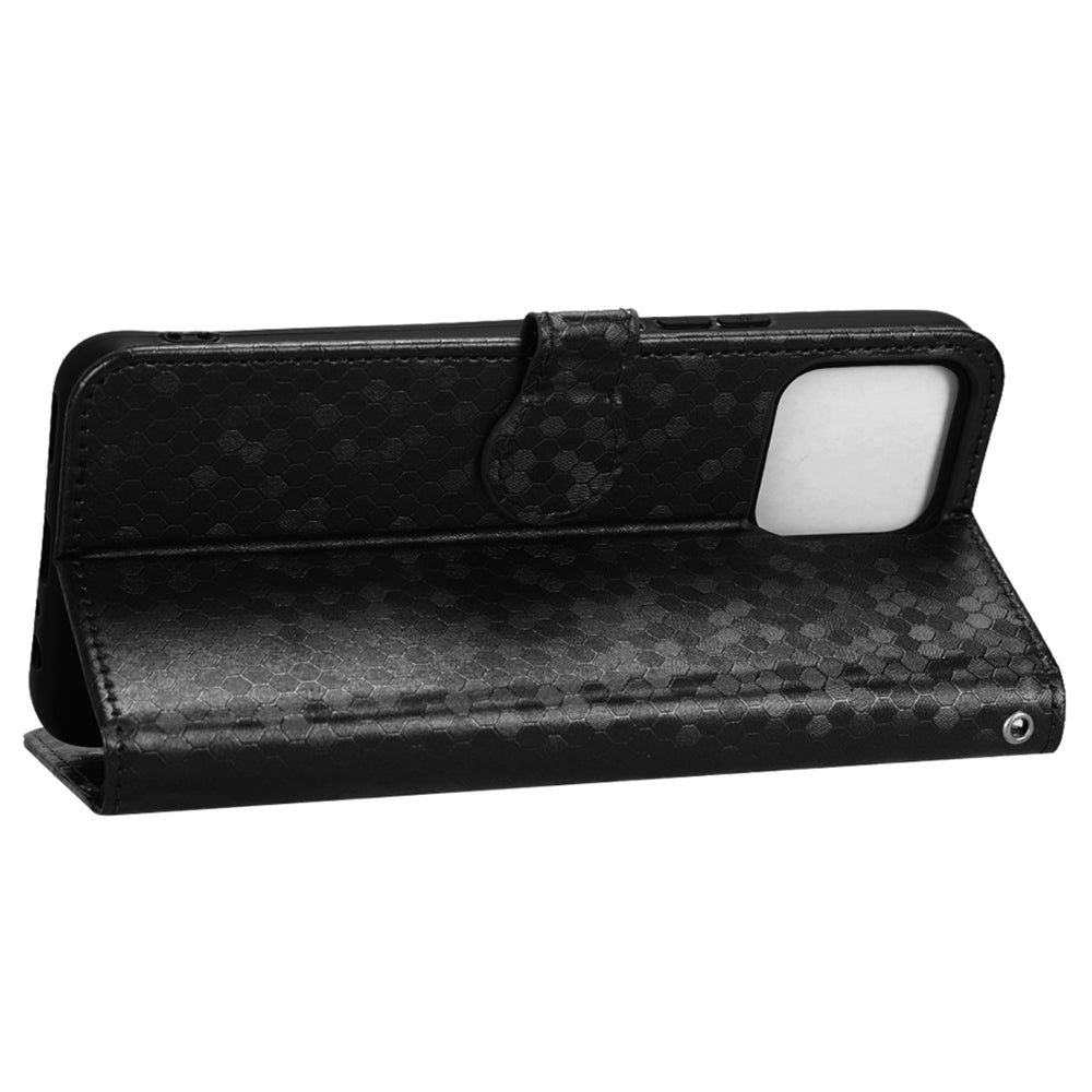 For Honor X8 4G Full Coverage PU Leather Phone Cover Dot Pattern Imprinted Wallet Stand Magnetic Phone Case with Strap
