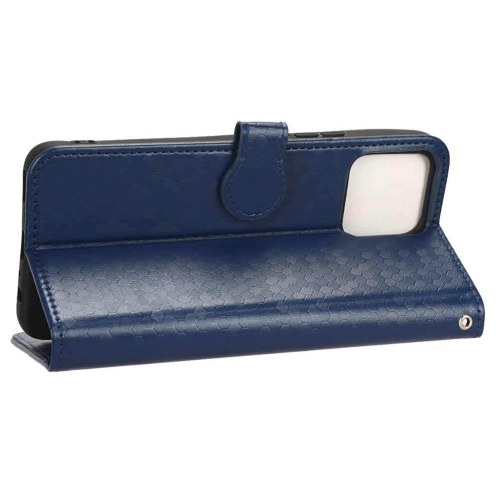 For Honor X8 4G Full Coverage PU Leather Phone Cover Dot Pattern Imprinted Wallet Stand Magnetic Phone Case with Strap