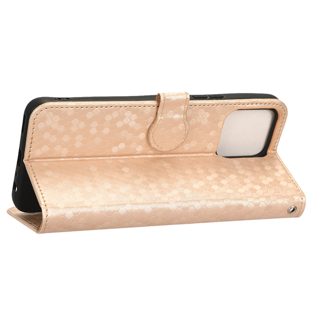 For Honor X8 4G Full Coverage PU Leather Phone Cover Dot Pattern Imprinted Wallet Stand Magnetic Phone Case with Strap