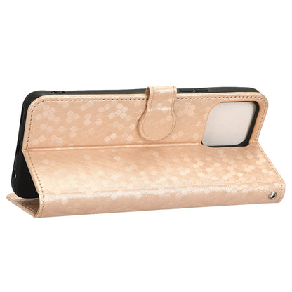 For Honor X8 4G Full Coverage PU Leather Phone Cover Dot Pattern Imprinted Wallet Stand Magnetic Phone Case with Strap
