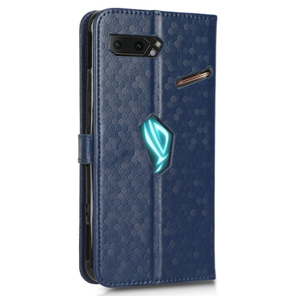 For Asus ROG Phone II ZS660KL PU Leather Flip Phone Cover Dot Pattern Imprinted Wallet Horizontal Stand Magnetic Phone Case with Strap