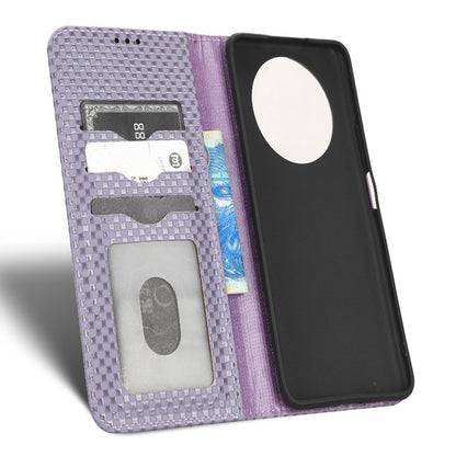 For Honor X9 5G / X30 5G / Magic4 Lite 5G Wallet Stand Grid Texture Phone Case PU Leather Magnetic Auto-absorbed Anti-drop Cover