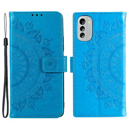 Flip Wallet Case For Nokia G60 5G, Book Style Mandala Flower Pattern Imprinted PU Leather Phone Cover Protective  Shell with Stand