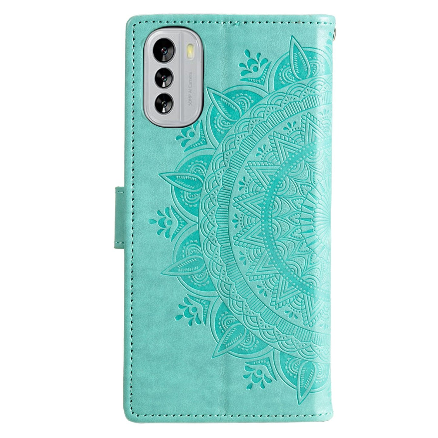 Flip Wallet Case For Nokia G60 5G, Book Style Mandala Flower Pattern Imprinted PU Leather Phone Cover Protective  Shell with Stand