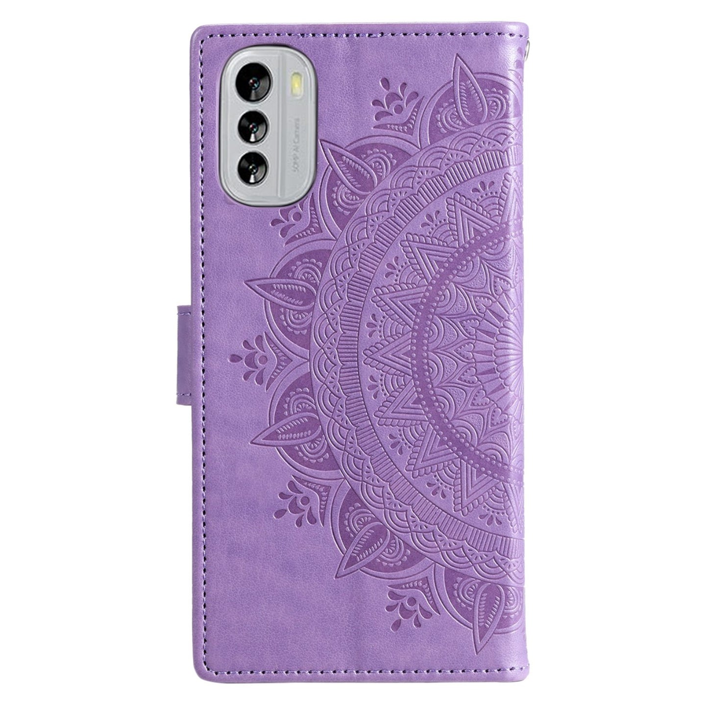 Flip Wallet Case For Nokia G60 5G, Book Style Mandala Flower Pattern Imprinted PU Leather Phone Cover Protective  Shell with Stand