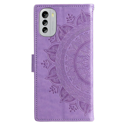 Flip Wallet Case For Nokia G60 5G, Book Style Mandala Flower Pattern Imprinted PU Leather Phone Cover Protective  Shell with Stand