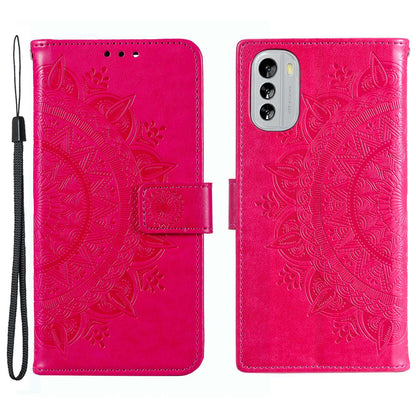 Flip Wallet Case For Nokia G60 5G, Book Style Mandala Flower Pattern Imprinted PU Leather Phone Cover Protective  Shell with Stand