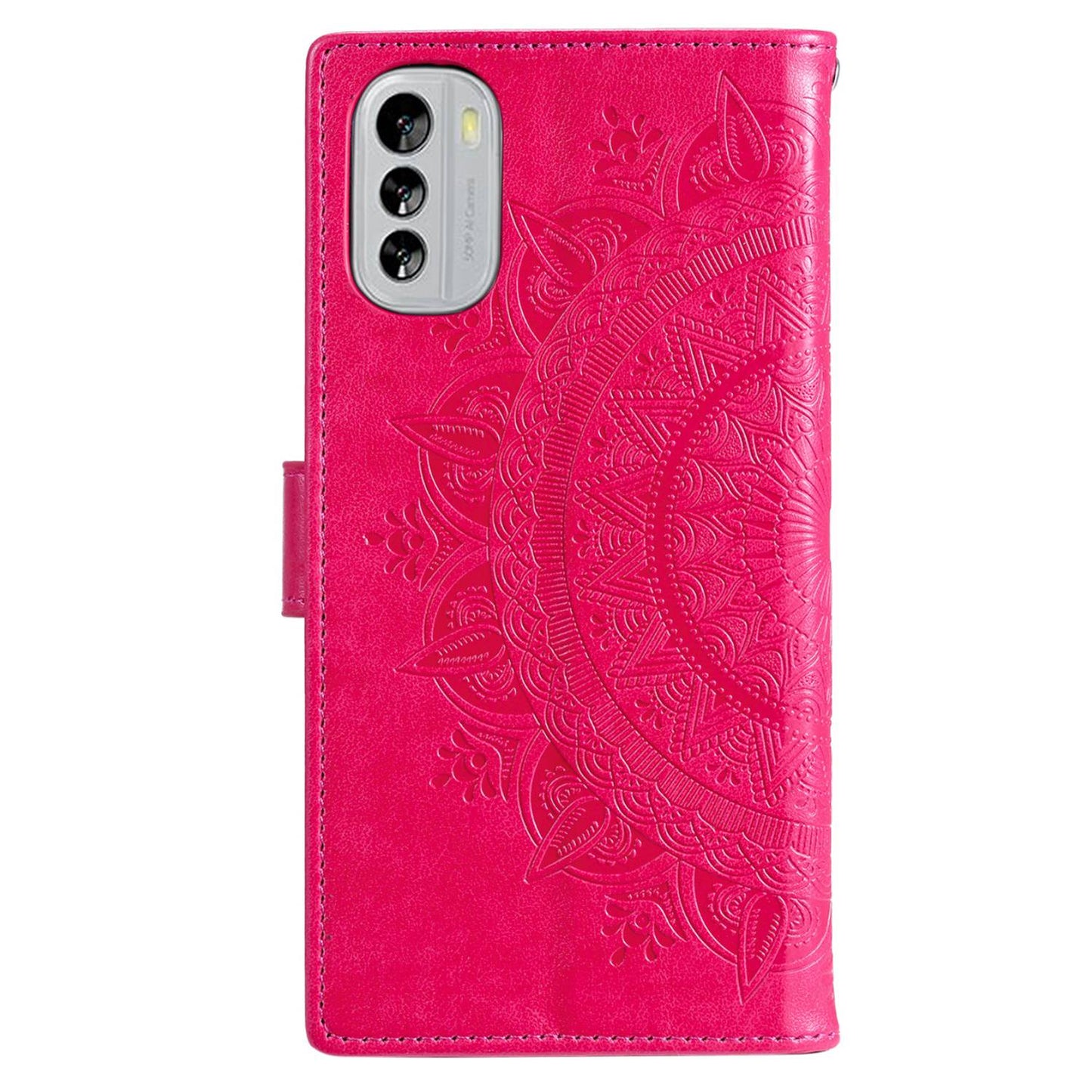 Flip Wallet Case For Nokia G60 5G, Book Style Mandala Flower Pattern Imprinted PU Leather Phone Cover Protective  Shell with Stand