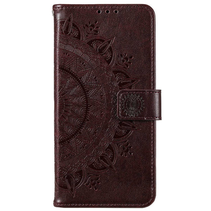 Flip Wallet Case For Nokia G60 5G, Book Style Mandala Flower Pattern Imprinted PU Leather Phone Cover Protective  Shell with Stand