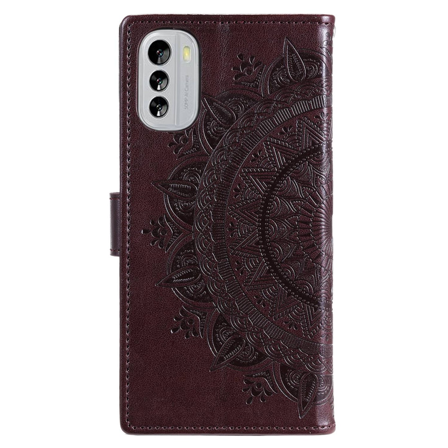 Flip Wallet Case For Nokia G60 5G, Book Style Mandala Flower Pattern Imprinted PU Leather Phone Cover Protective  Shell with Stand