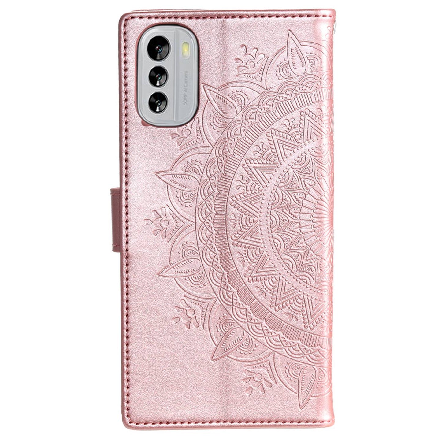 Flip Wallet Case For Nokia G60 5G, Book Style Mandala Flower Pattern Imprinted PU Leather Phone Cover Protective  Shell with Stand