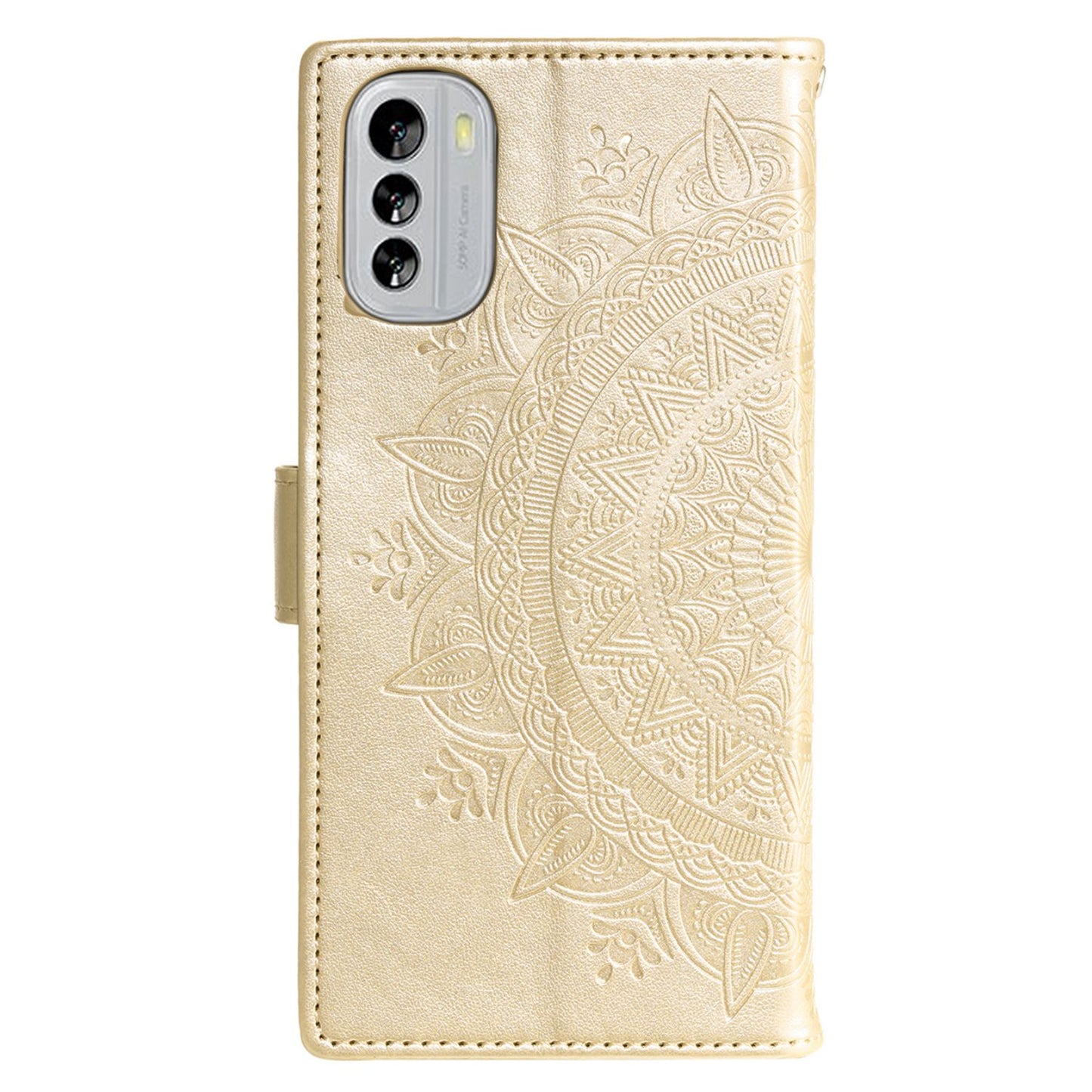 Flip Wallet Case For Nokia G60 5G, Book Style Mandala Flower Pattern Imprinted PU Leather Phone Cover Protective  Shell with Stand