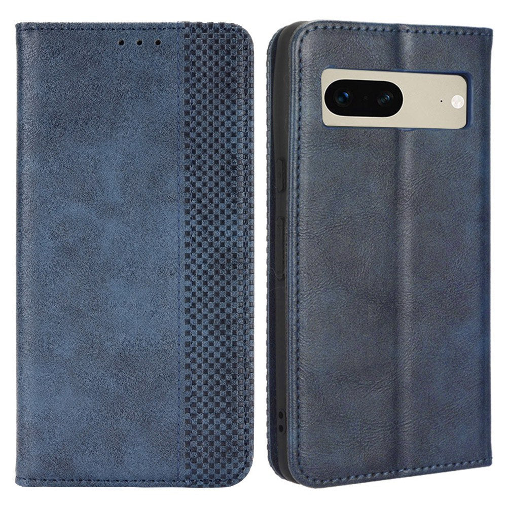 Cell Phone Cover For Google Pixel 7 5G, Wallet Case Magnetic Auto Closing PU Leather Retro Imprint Pattern Anti-Srcratch Phone Shell with Stand