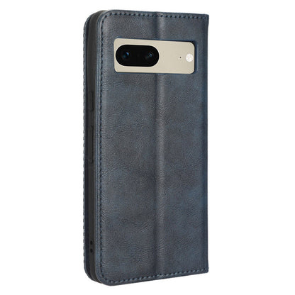 Cell Phone Cover For Google Pixel 7 5G, Wallet Case Magnetic Auto Closing PU Leather Retro Imprint Pattern Anti-Srcratch Phone Shell with Stand