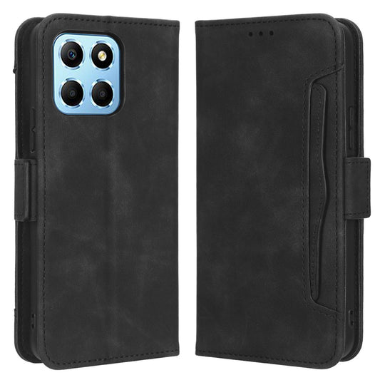 For Honor X8 5G Anti-drop PU Leather Folio Phone Case Stand Multiple Card Slots Magnetic Protective Flip Cell Phone Cover