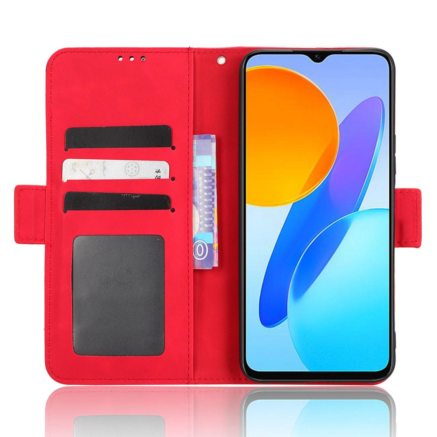 For Honor X8 5G Anti-drop PU Leather Folio Phone Case Stand Multiple Card Slots Magnetic Protective Flip Cell Phone Cover