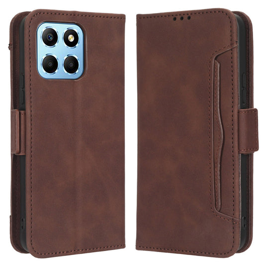 For Honor X8 5G Anti-drop PU Leather Folio Phone Case Stand Multiple Card Slots Magnetic Protective Flip Cell Phone Cover