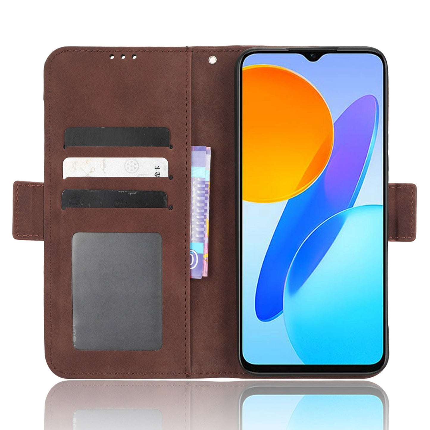 For Honor X8 5G Anti-drop PU Leather Folio Phone Case Stand Multiple Card Slots Magnetic Protective Flip Cell Phone Cover