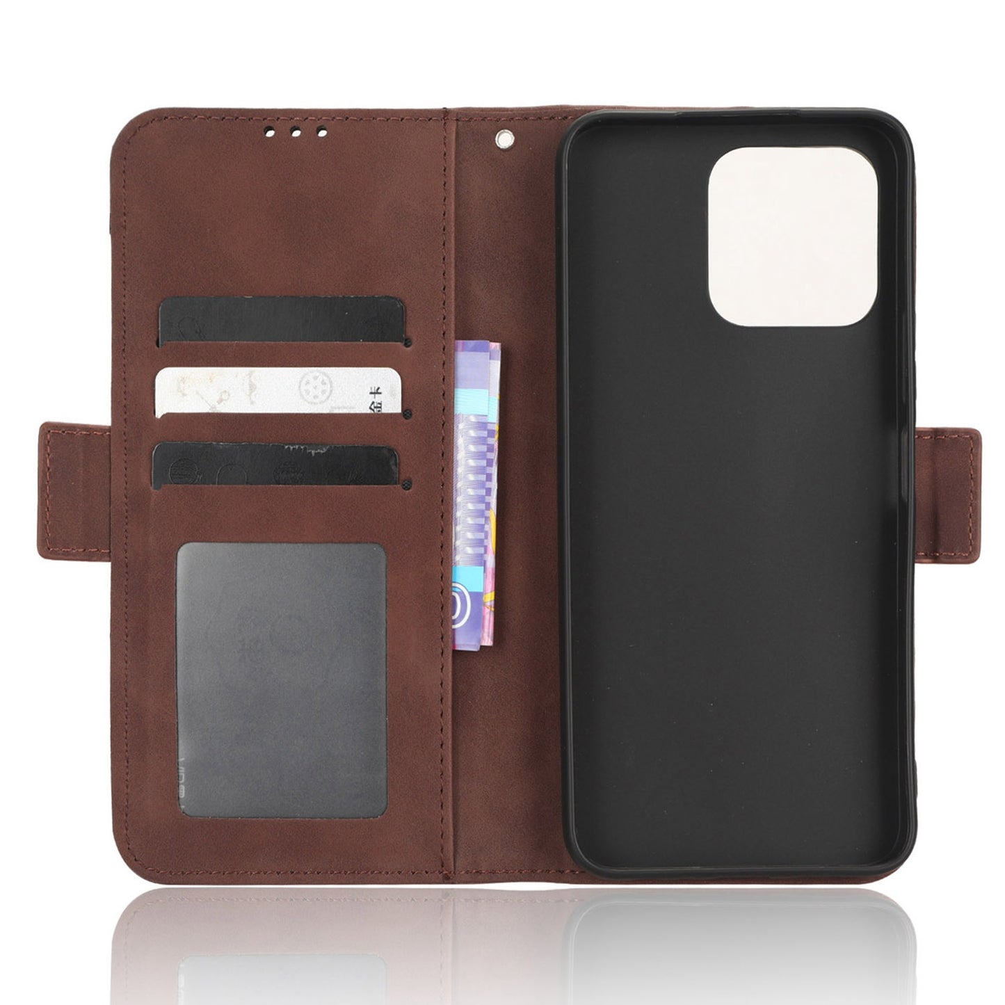 For Honor X8 5G Anti-drop PU Leather Folio Phone Case Stand Multiple Card Slots Magnetic Protective Flip Cell Phone Cover