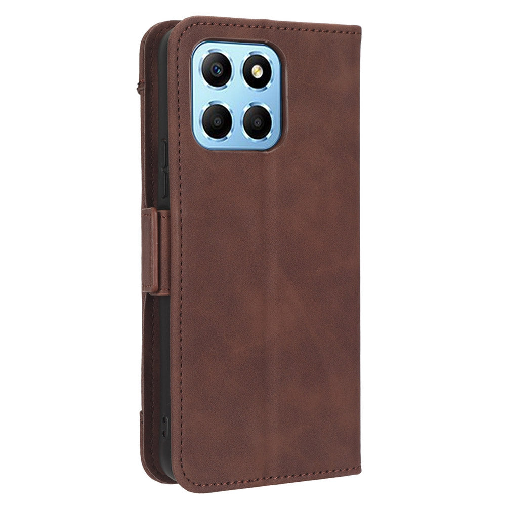 For Honor X8 5G Anti-drop PU Leather Folio Phone Case Stand Multiple Card Slots Magnetic Protective Flip Cell Phone Cover