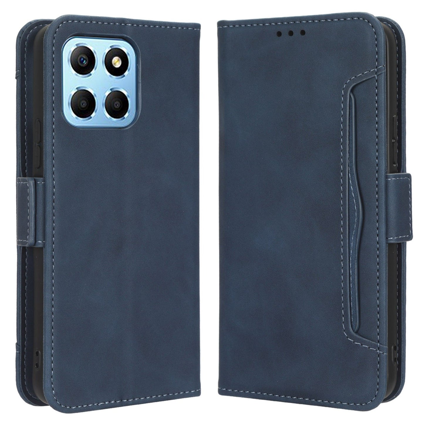 For Honor X8 5G Anti-drop PU Leather Folio Phone Case Stand Multiple Card Slots Magnetic Protective Flip Cell Phone Cover