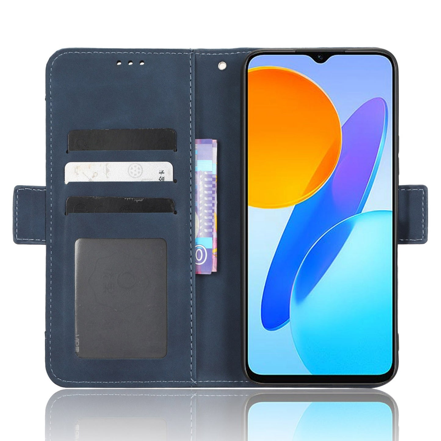 For Honor X8 5G Anti-drop PU Leather Folio Phone Case Stand Multiple Card Slots Magnetic Protective Flip Cell Phone Cover
