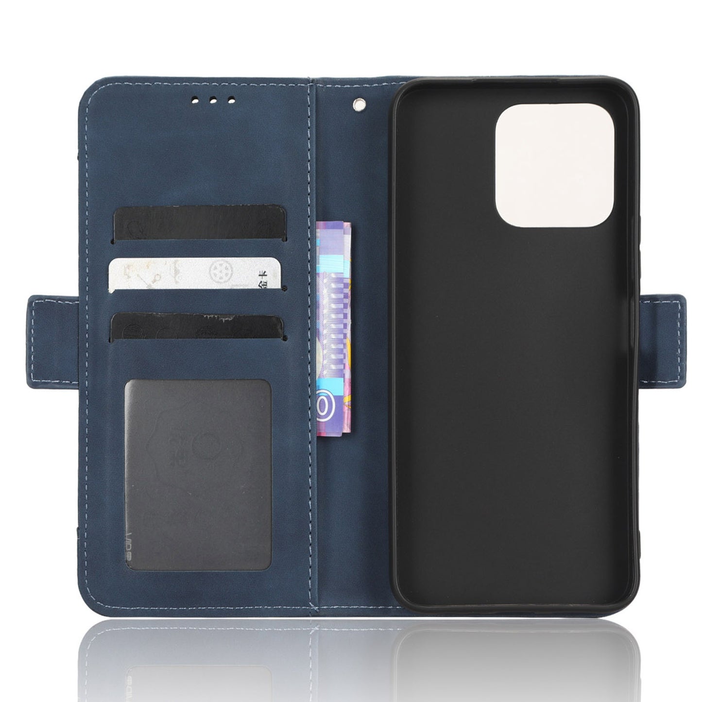 For Honor X8 5G Anti-drop PU Leather Folio Phone Case Stand Multiple Card Slots Magnetic Protective Flip Cell Phone Cover
