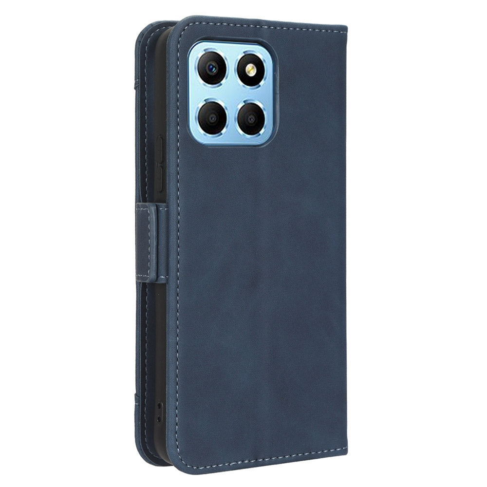 For Honor X8 5G Anti-drop PU Leather Folio Phone Case Stand Multiple Card Slots Magnetic Protective Flip Cell Phone Cover