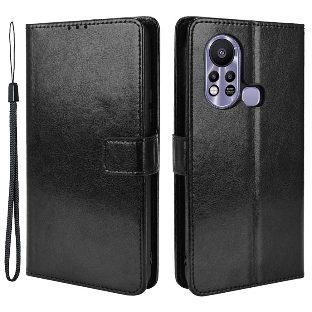 For Infinix Hot 11s / Infinix Hot 11s NFC 4G Anti-drop PU Leather Phone Case Crazy Horse Texture Wallet Stand Magnetic Clasp Phone Cover