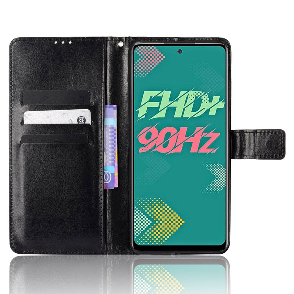 For Infinix Hot 11s / Infinix Hot 11s NFC 4G Anti-drop PU Leather Phone Case Crazy Horse Texture Wallet Stand Magnetic Clasp Phone Cover
