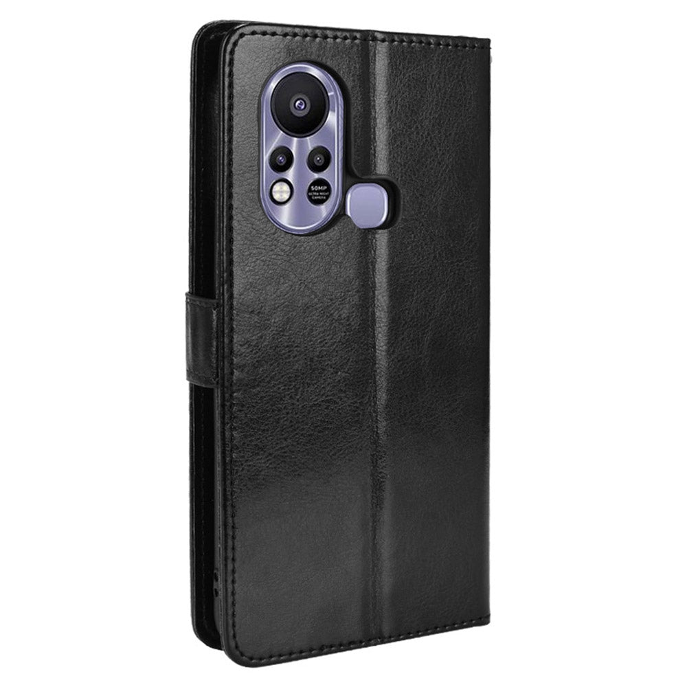 For Infinix Hot 11s / Infinix Hot 11s NFC 4G Anti-drop PU Leather Phone Case Crazy Horse Texture Wallet Stand Magnetic Clasp Phone Cover