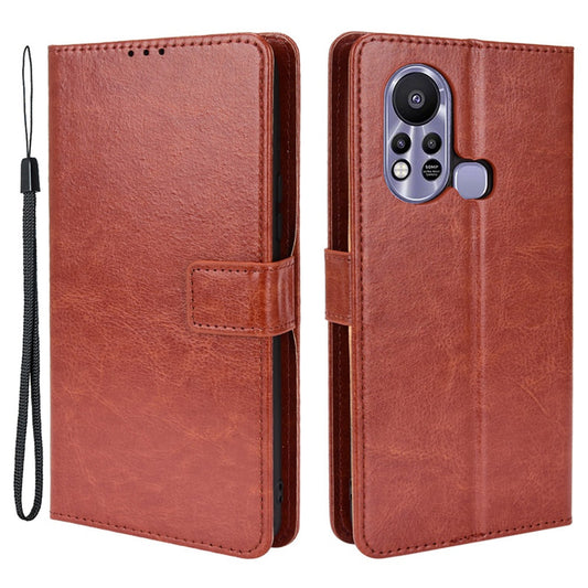 For Infinix Hot 11s / Infinix Hot 11s NFC 4G Anti-drop PU Leather Phone Case Crazy Horse Texture Wallet Stand Magnetic Clasp Phone Cover