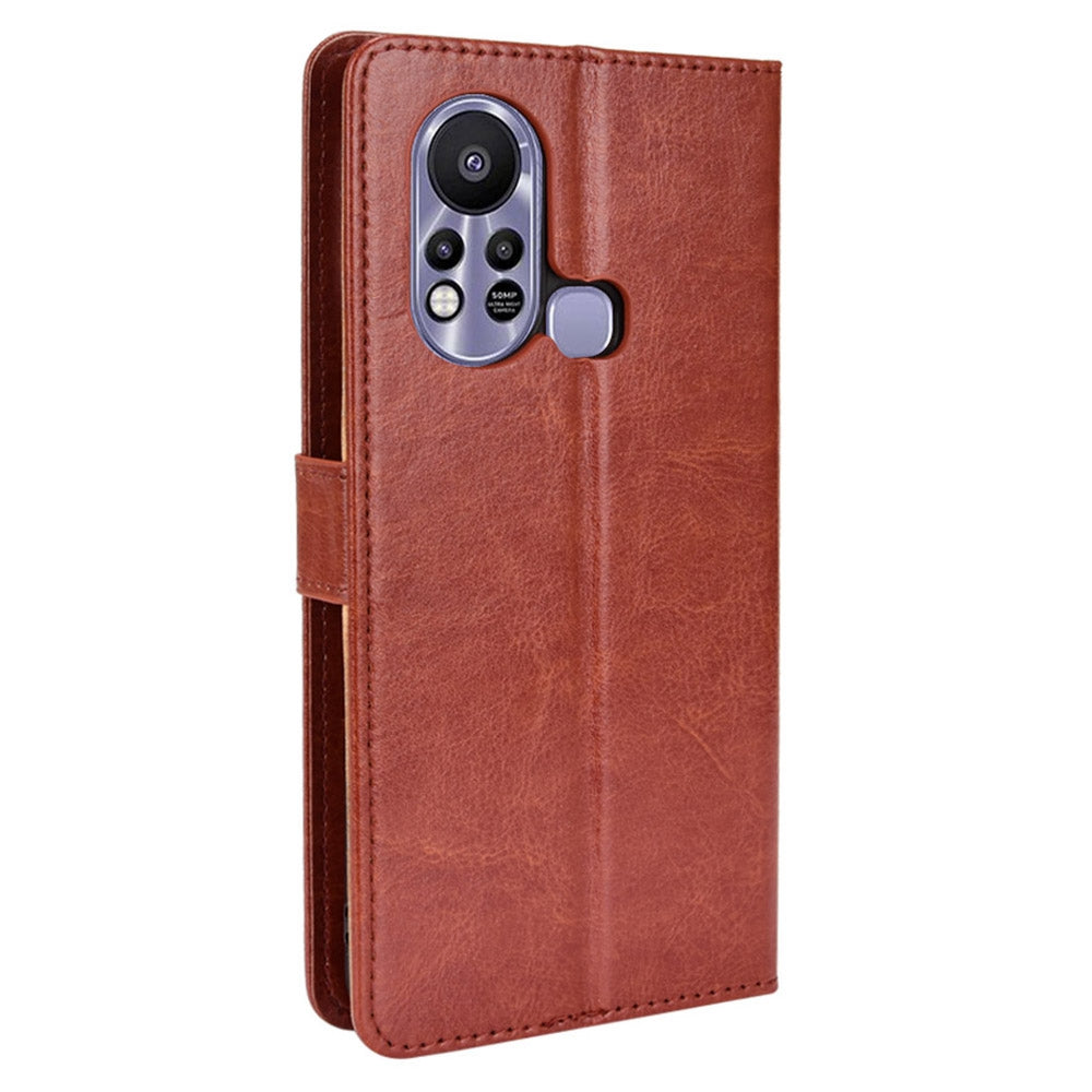 For Infinix Hot 11s / Infinix Hot 11s NFC 4G Anti-drop PU Leather Phone Case Crazy Horse Texture Wallet Stand Magnetic Clasp Phone Cover