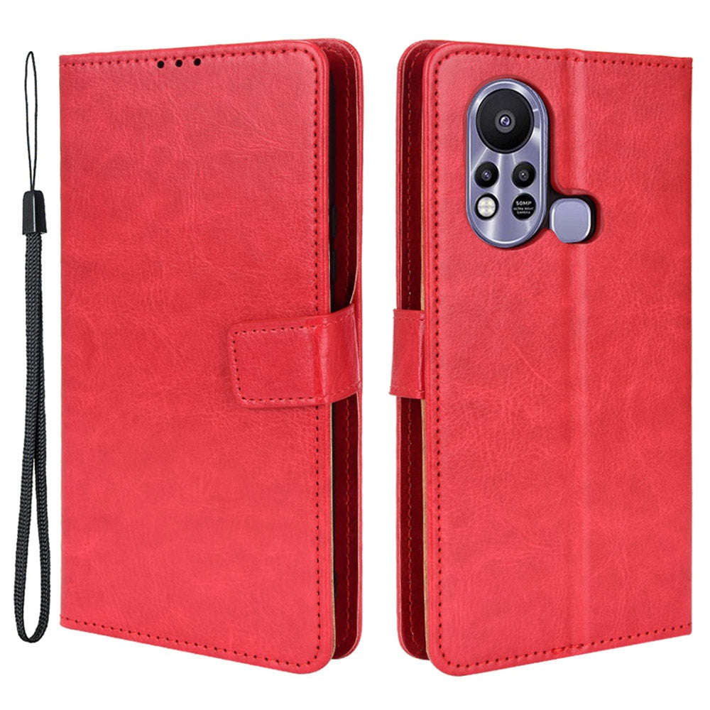 For Infinix Hot 11s / Infinix Hot 11s NFC 4G Anti-drop PU Leather Phone Case Crazy Horse Texture Wallet Stand Magnetic Clasp Phone Cover