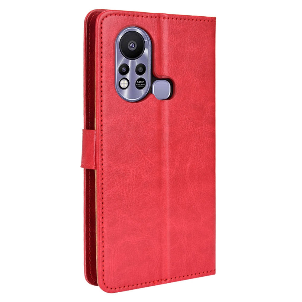 For Infinix Hot 11s / Infinix Hot 11s NFC 4G Anti-drop PU Leather Phone Case Crazy Horse Texture Wallet Stand Magnetic Clasp Phone Cover