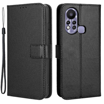 For Infinix Hot 11s / Hot 11s NFC 4G Wallet Phone Case Diamond Texture Anti-scratch PU Leather Cellphone Cover with Stand
