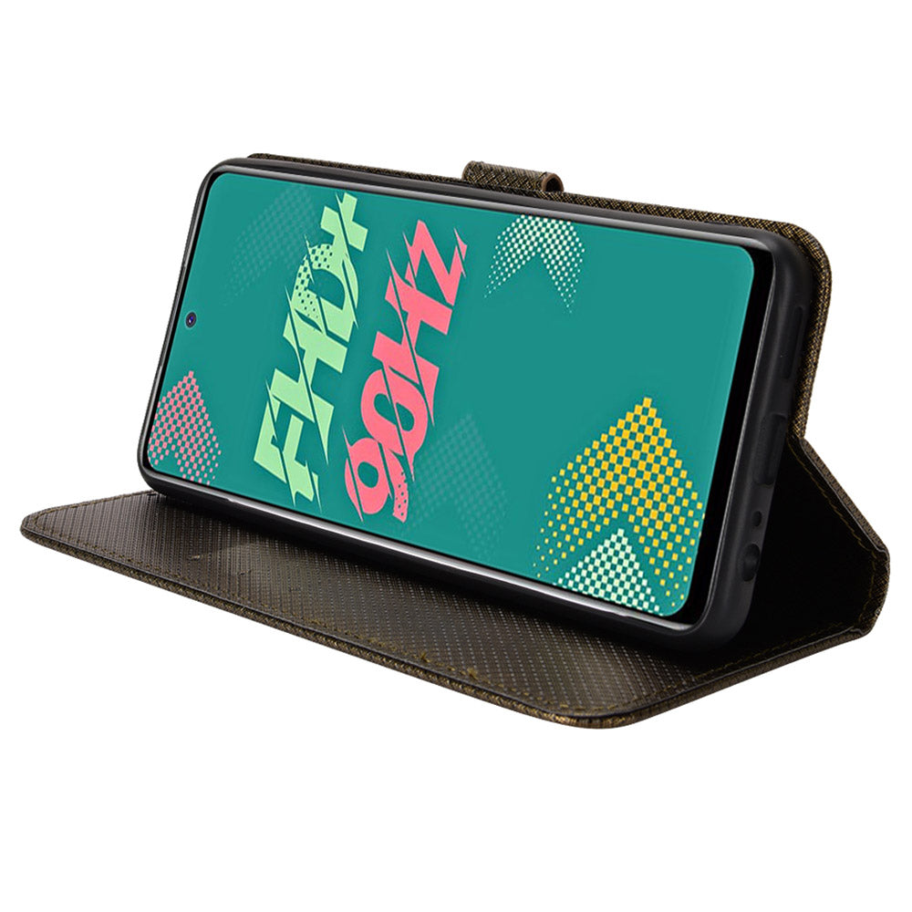 For Infinix Hot 11s / Hot 11s NFC 4G Wallet Phone Case Diamond Texture Anti-scratch PU Leather Cellphone Cover with Stand