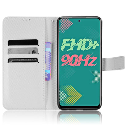 For Infinix Hot 11s / Hot 11s NFC 4G Wallet Phone Case Diamond Texture Anti-scratch PU Leather Cellphone Cover with Stand