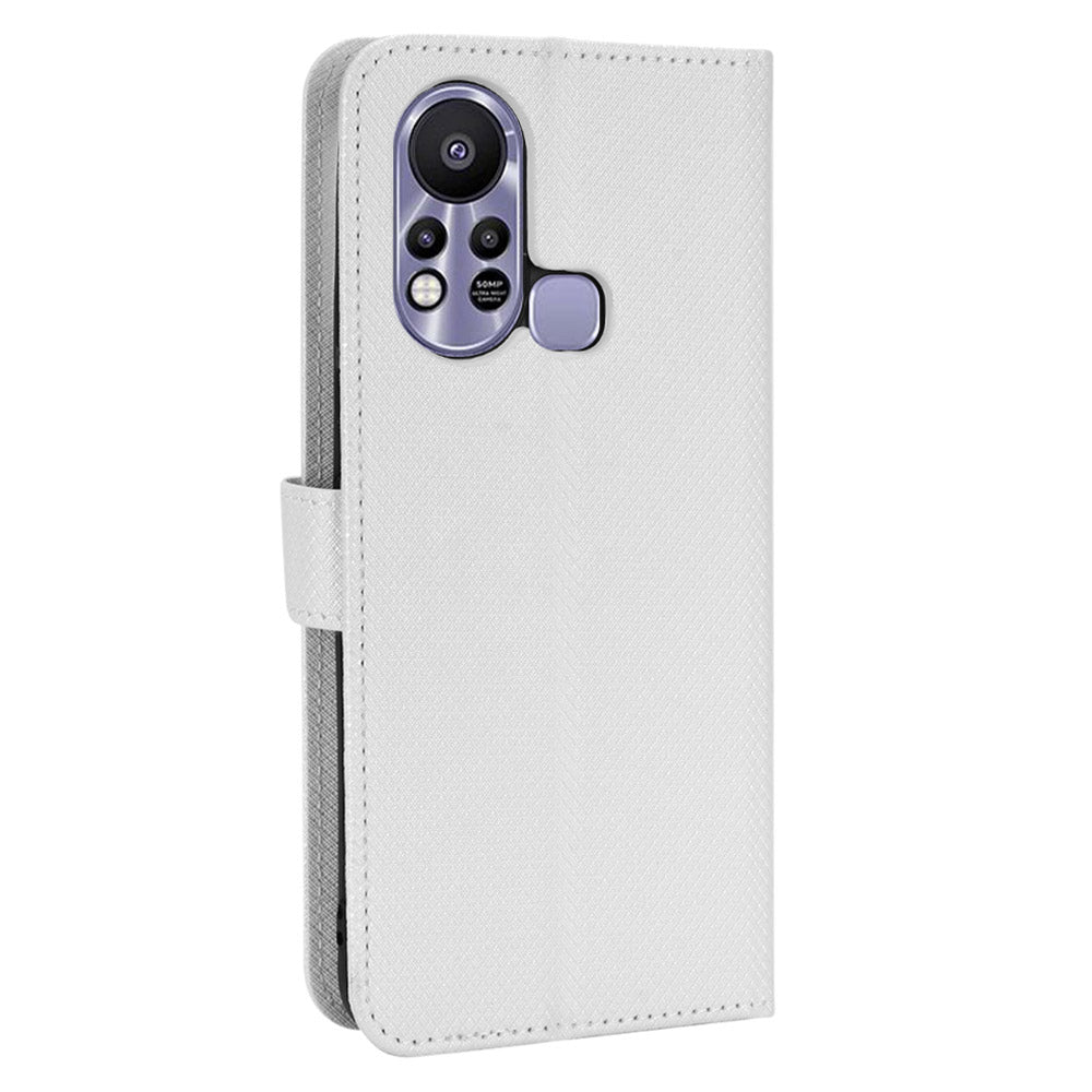 For Infinix Hot 11s / Hot 11s NFC 4G Wallet Phone Case Diamond Texture Anti-scratch PU Leather Cellphone Cover with Stand