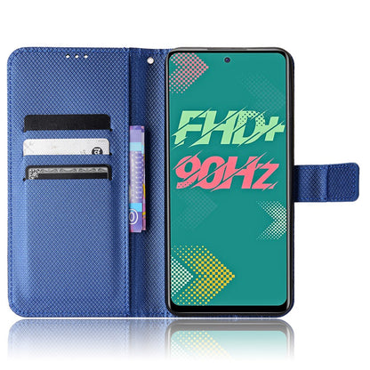For Infinix Hot 11s / Hot 11s NFC 4G Wallet Phone Case Diamond Texture Anti-scratch PU Leather Cellphone Cover with Stand