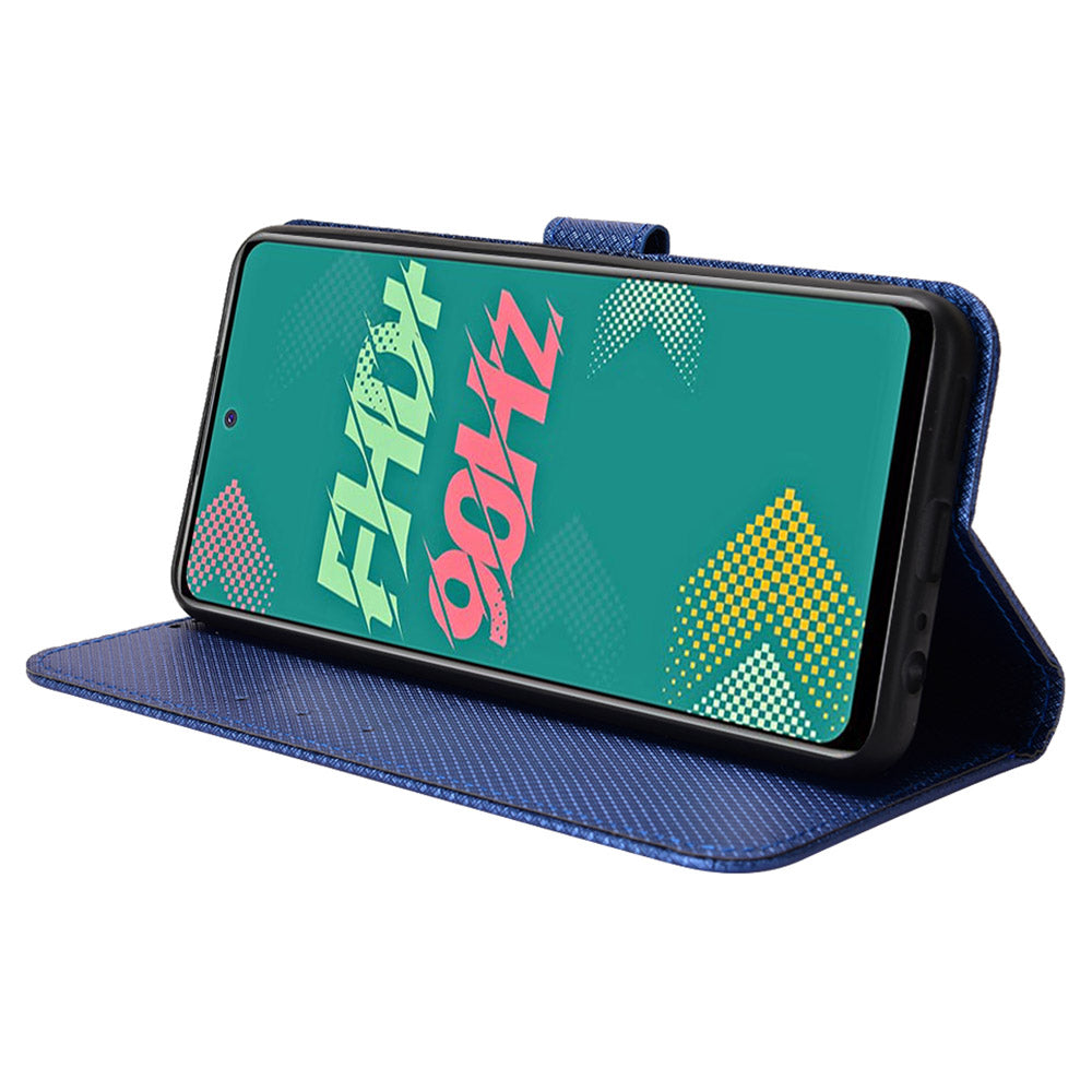 For Infinix Hot 11s / Hot 11s NFC 4G Wallet Phone Case Diamond Texture Anti-scratch PU Leather Cellphone Cover with Stand